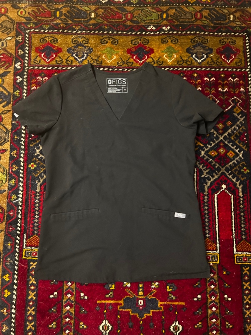 Black Figs Scrub Top, XS